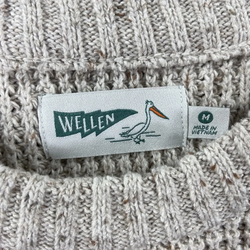 Wellen Sweater Mens Medium Huckberry Crew Neck Chunky Knit Pullover Fisherman